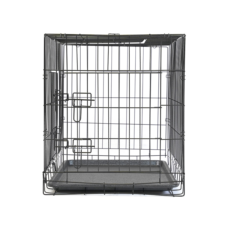 DH016-2 Zusammenklappbare 2-türige Hundehütte für Haustiere mit ABS-Tablett